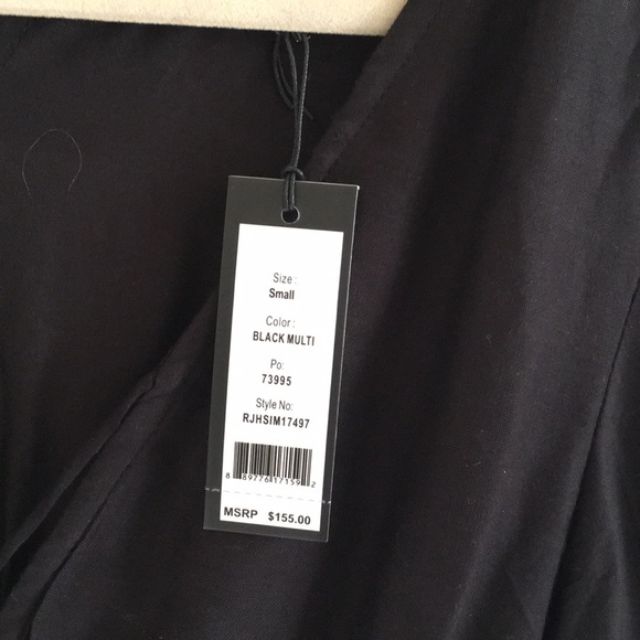 White & Black Embroidered Mini Dress - Picture 2 of 6